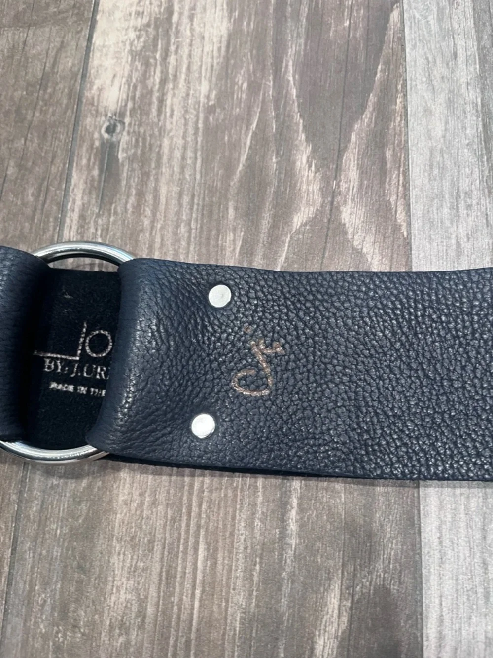 JOED By J. Urbina Genuine Vintage Bison Black Signed Wide Leather Belt Sz 36